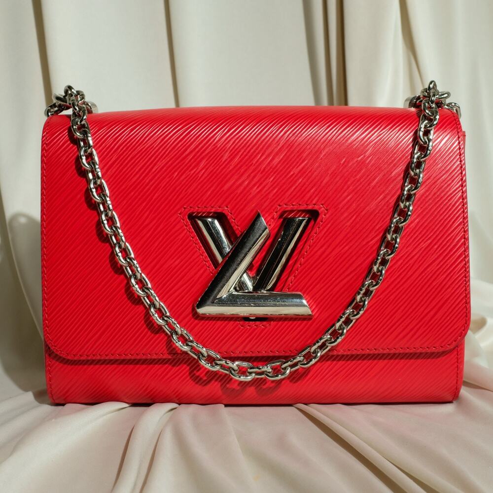 Louis Vuitton Twist MM Crossbody Bag - Red Epi Leather, Silver Hardware